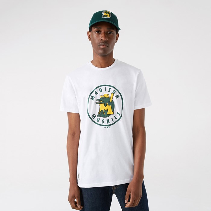 Madison Muskies MiLB Heritage Graphic Miesten T-paita Valkoinen - New Era Vaatteet Verkossa FI-906845